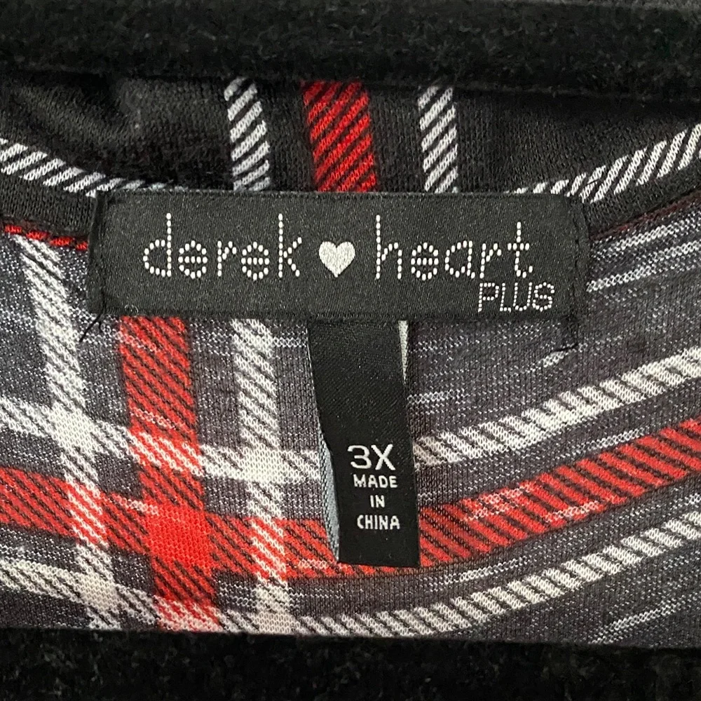 Derek Heart Black and Red Plaid Shirt Dress - Picture 9 of 11